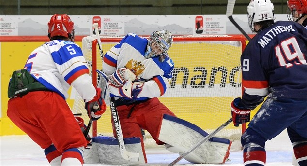 Defending champs fall to Russia